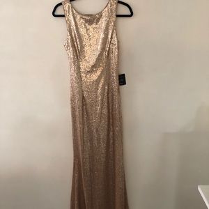 Lulu’s MATTE ROSE GOLD SEQUIN MAXI DRESS